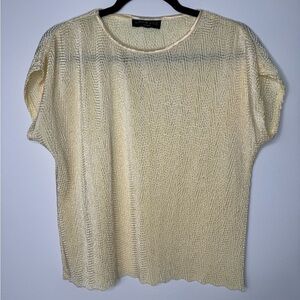 Vintage buttery yellow stretch feston top